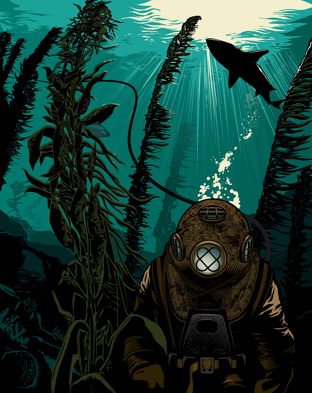 Deep Sea Diver Illustration